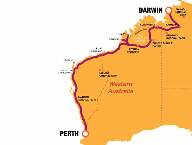 Darwin Perth Map